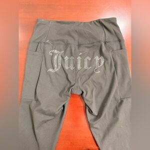 Juicy Couture Sport Black Leggings with Rhinestone 'Juicy' Script
